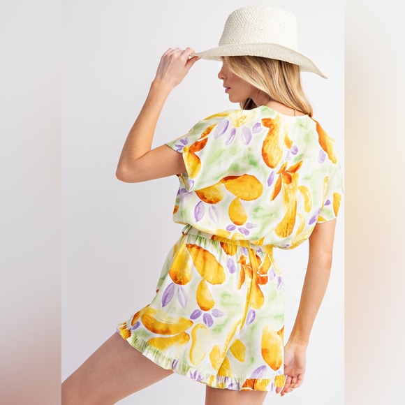 Easel Challis waisted short romper - Picture 5 of 5